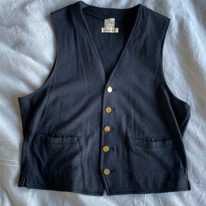 Vintage Black Wool Vest
